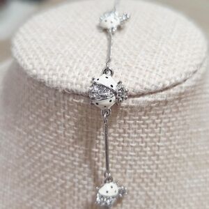 Elegant White Ladybug Bracelet